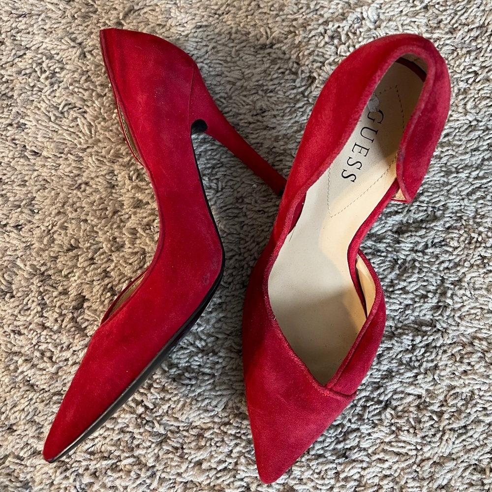 Guess bright red high heel pumps 8.5 y2k 2000s